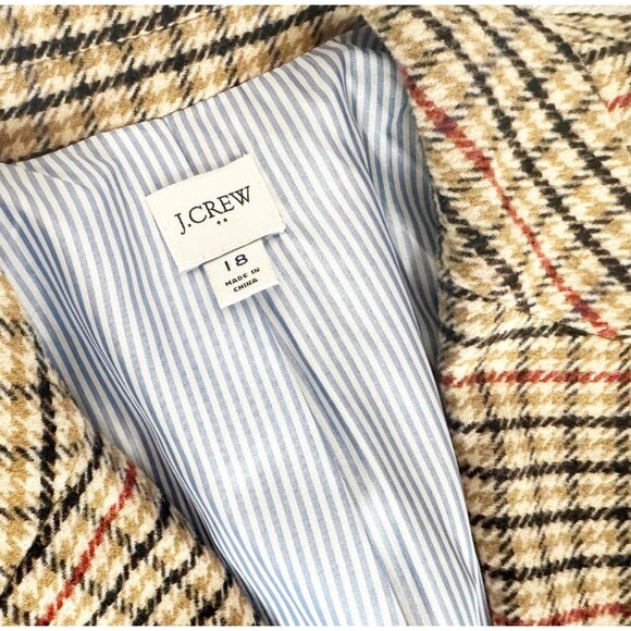 J CREW Factory Herringbone Wool Blend Schoolboy Blazer Jacket Sz 18 - Picture 7 of 8